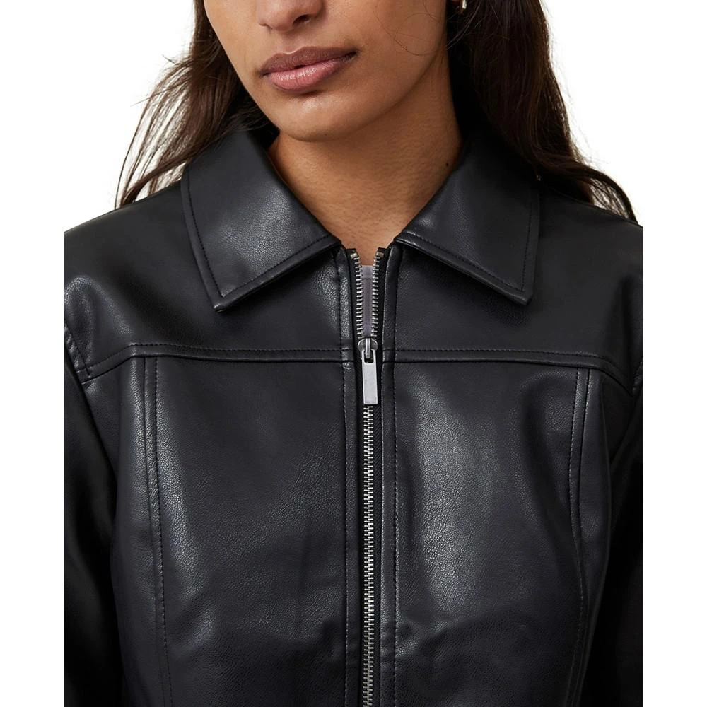 商品Cotton On|Women's Faux Leather Fitted Jacket,价格¥672,第3张图片详细描述