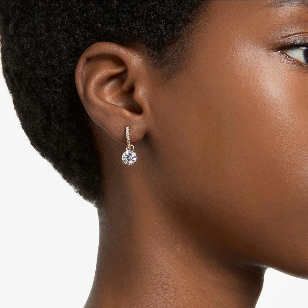 商品Swarovski|Constella drop earrings round cut white rose gold-tone plated,价格¥909,第2张图片详细描述