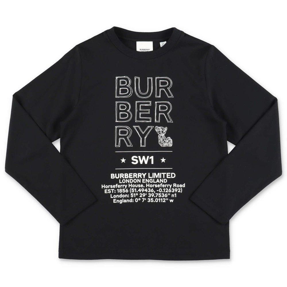 商品Burberry|Burberry Kids Logo Detailed Long-Sleeved T-Shirt,价格¥1381,第1张图片