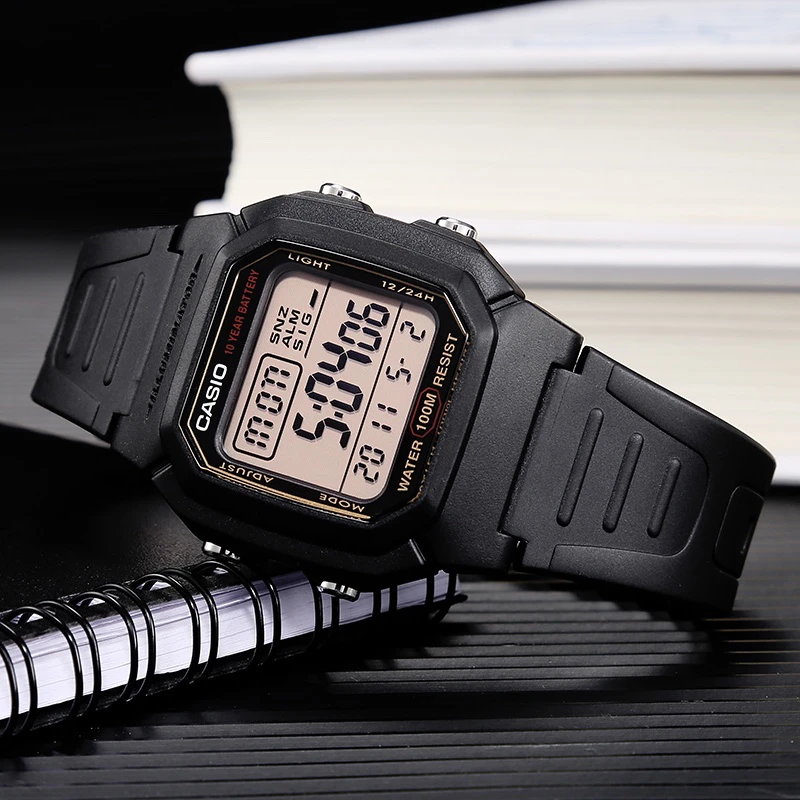 商品[国内直发] Casio|（特价十年电力手表）卡西欧复古小方块学生多功能电子手表男烟熏屏,价格¥149,第2张图片详细描述