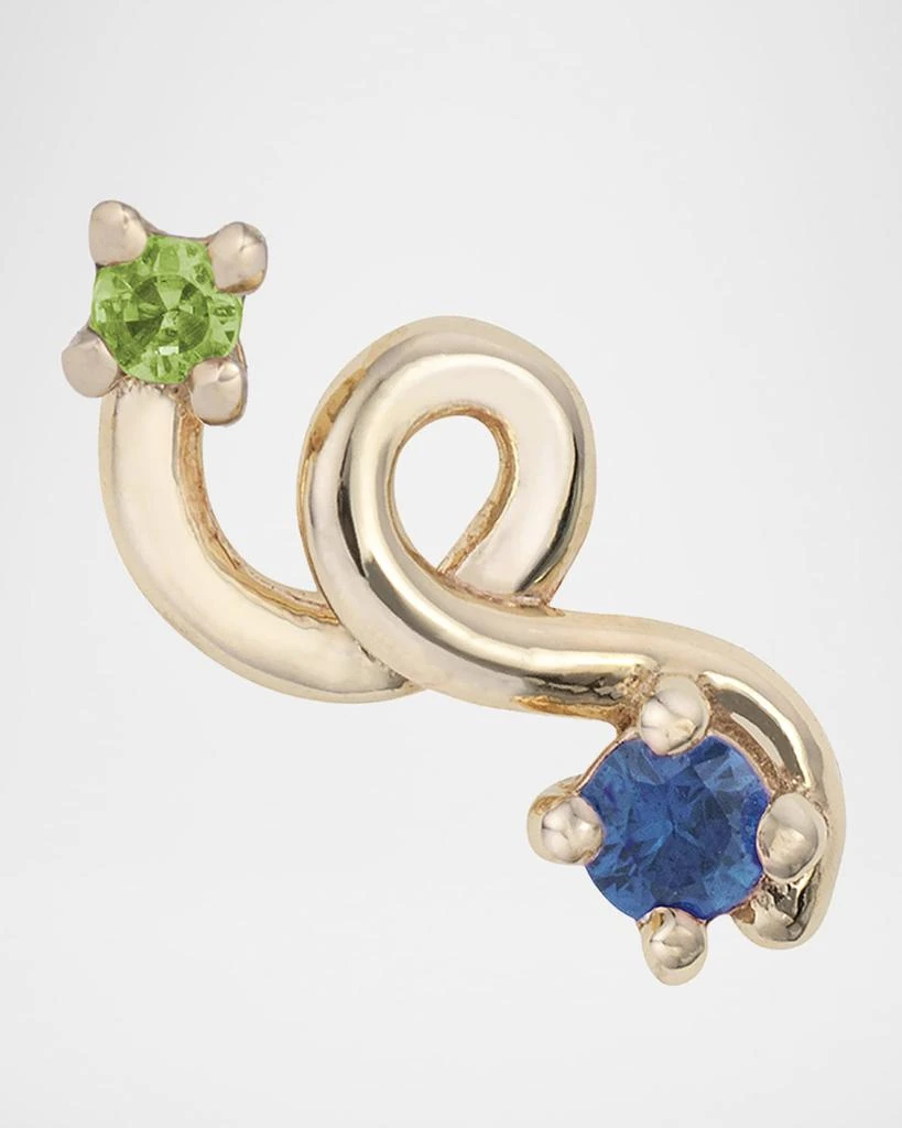 商品Bea Bongiasca|9K Yellow Gold Tsavorite and Blue Sapphire Mini Loop Earring, Single,价格¥3397,第1张图片