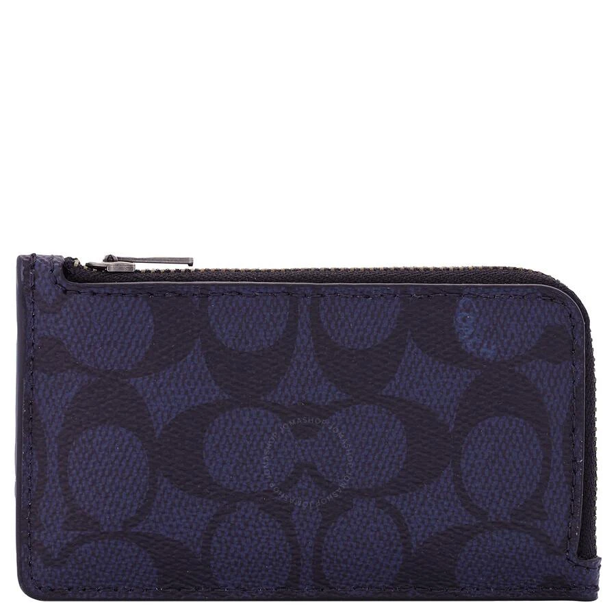 商品Coach|Midnight L-zip Card Case In Signature Canvas,价格¥226,第1张图片