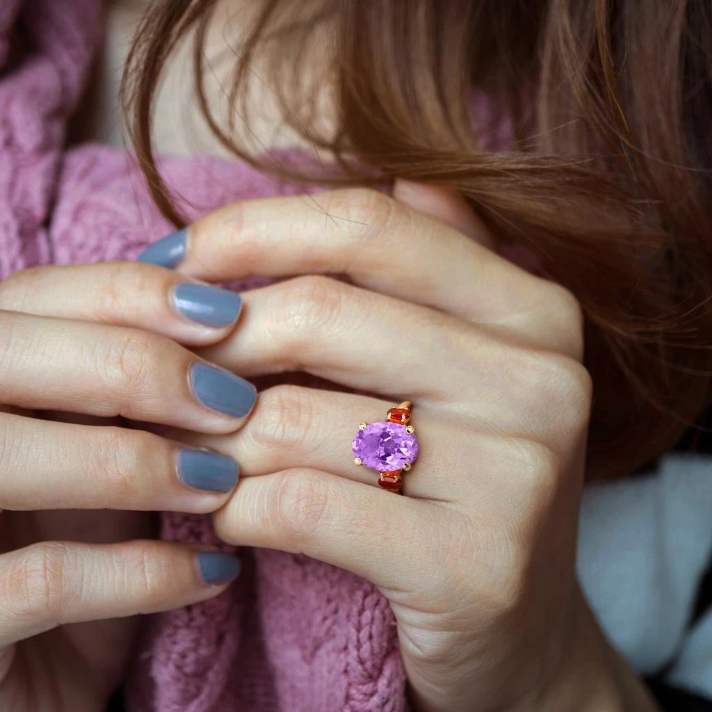 商品Mimi & Max|6ct TGW Amethyst Madeira Citrine Cocktail Ring in Yellow Plated Sterling Silver,价格¥717,第4张图片详细描述