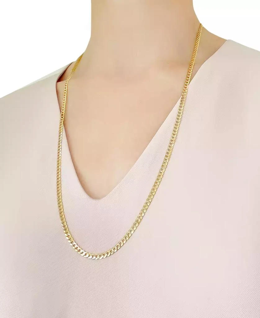 商品Italian Gold|22" Two-Tone Open Curb Link Chain Necklace (3-5/8mm) in Solid 14k Gold & White Gold,价格¥9012,第2张图片详细描述