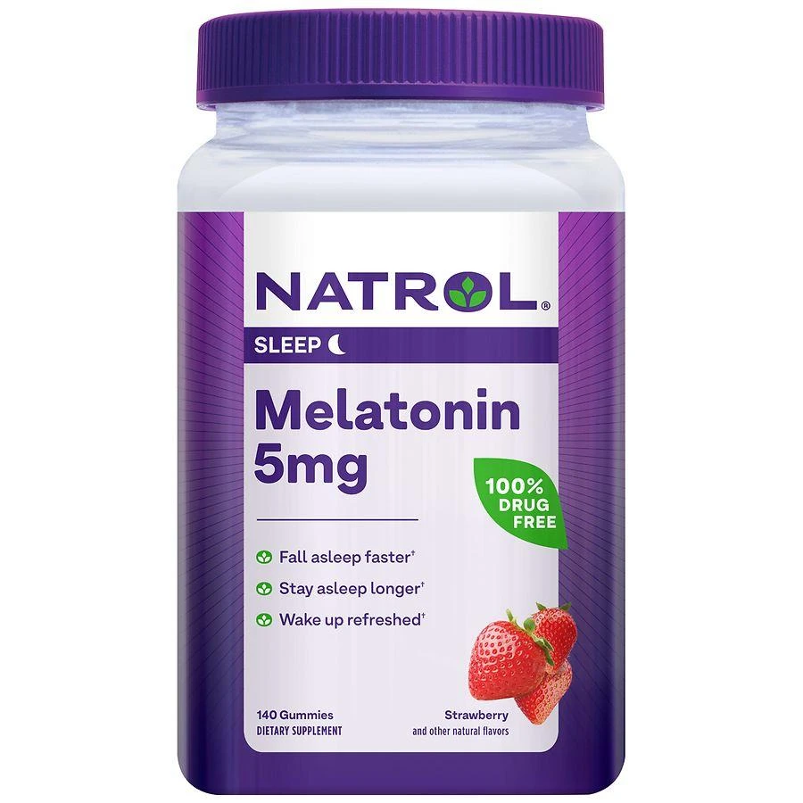 商品Natrol|Melatonin 5 mg Gummies Strawberry,价格¥139,第1张图片