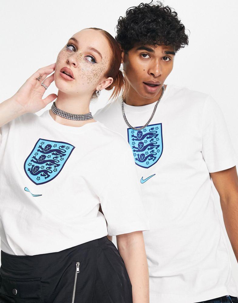 Nike Football World Cup 2022 England unisex crest t-shirt in white商品第1张图片规格展示