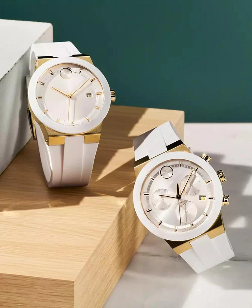 商品Movado|Men's Swiss Bold Fusion White Silicone Strap Watch 42mm,价格¥3622,第4张图片详细描述