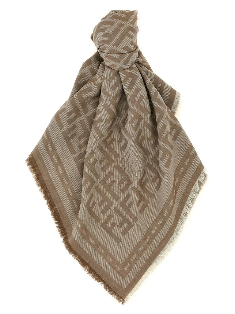 商品Fendi|Ff Shawl Scarves And Foulards Beige,价格¥3543,第1张图片
