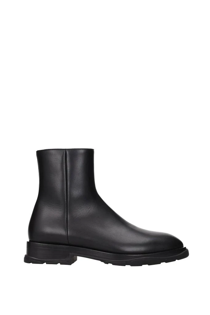商品Alexander McQueen|Ankle Boot Leather Black,价格¥3477,第1张图片
