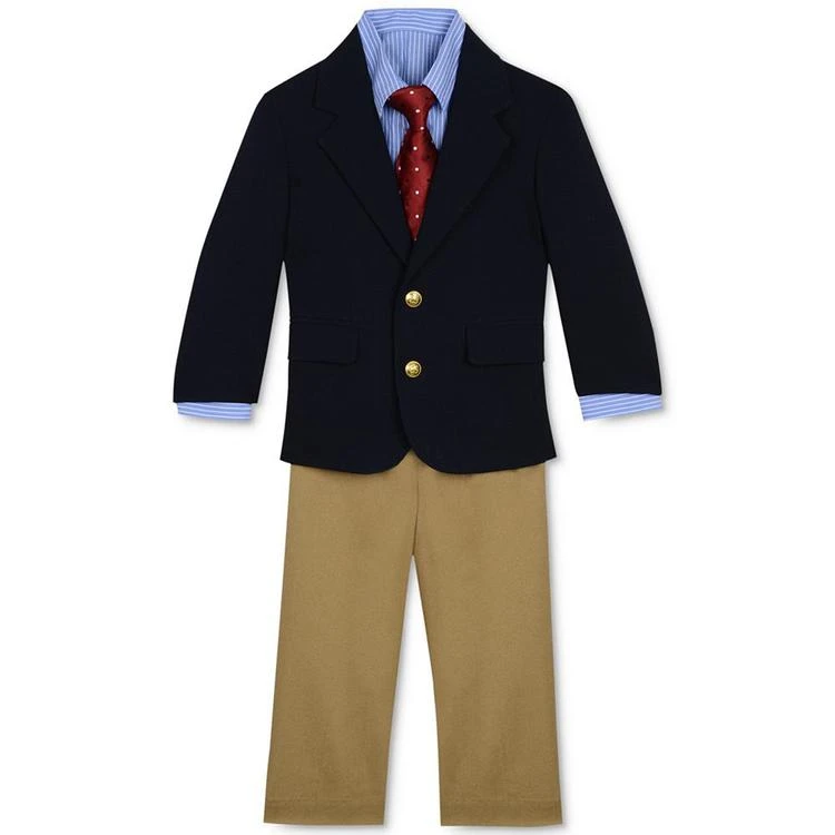 商品Nautica|4-Piece Poplin Jacket, Pants, Shirt & Tie Set, Baby Boys,价格¥360,第1张图片