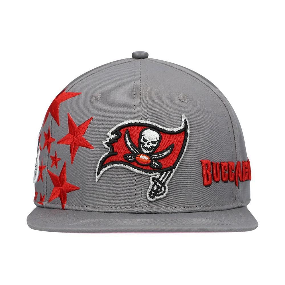 商品Pro Standard|Men's Pewter, Pink Tampa Bay Buccaneers Stars Snapback Hat,价格¥372,第5张图片详细描述