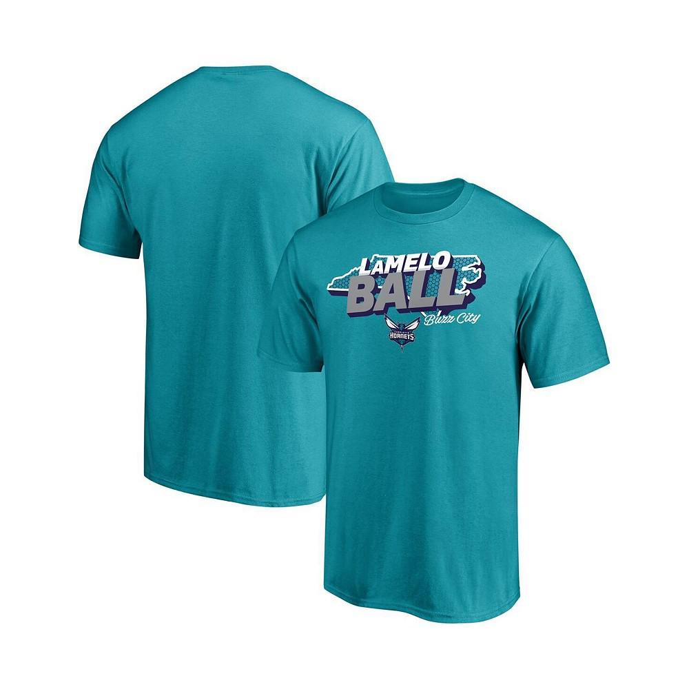 商品Fanatics|Men's LaMelo Ball Teal Charlotte Hornets Hometown T-shirt,价格¥194,第1张图片