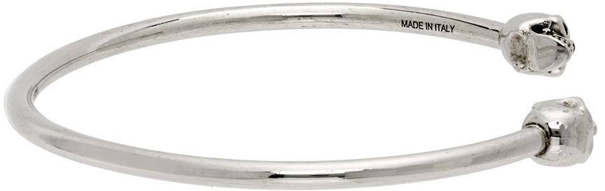商品Alexander McQueen|Silver Thin Twin Skull Bracelet,价格¥1601,第7张图片详细描述