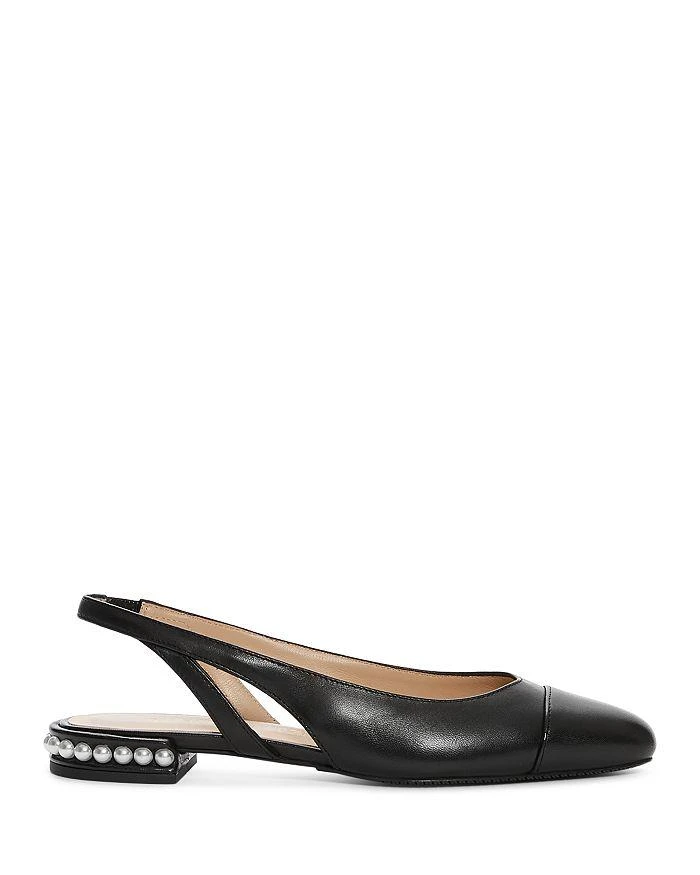 商品Stuart Weitzman|Women's Imitation Pearl Embellished Slingback Flats ,价格¥1700,第2张图片详细描述