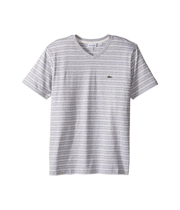 商品Lacoste|Short Sleeve V-Neck Striped Tee Shirt (Toddler/Little Kids/Big Kids),价格¥235,第1张图片