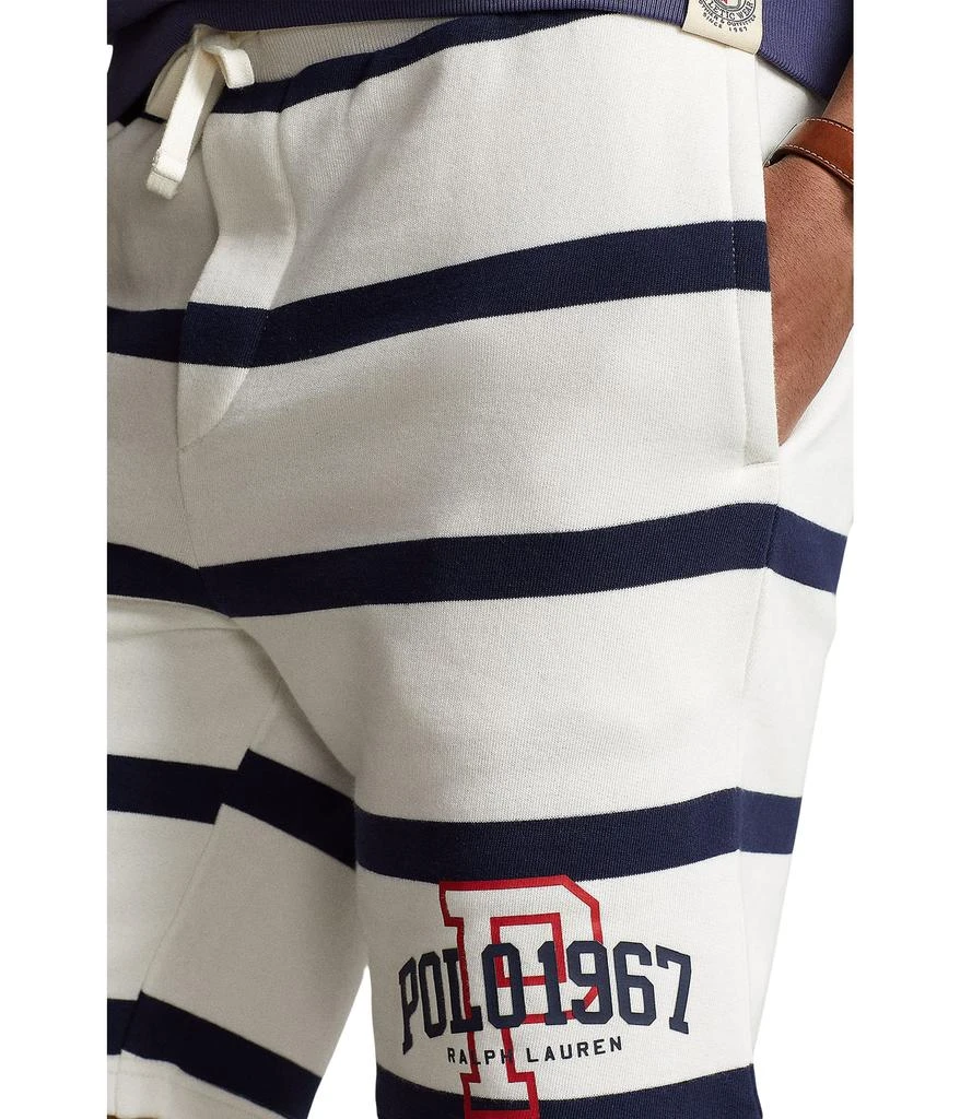 商品Ralph Lauren|8.5" Logo Striped Fleece Shorts,价格¥728,第3张图片详细描述