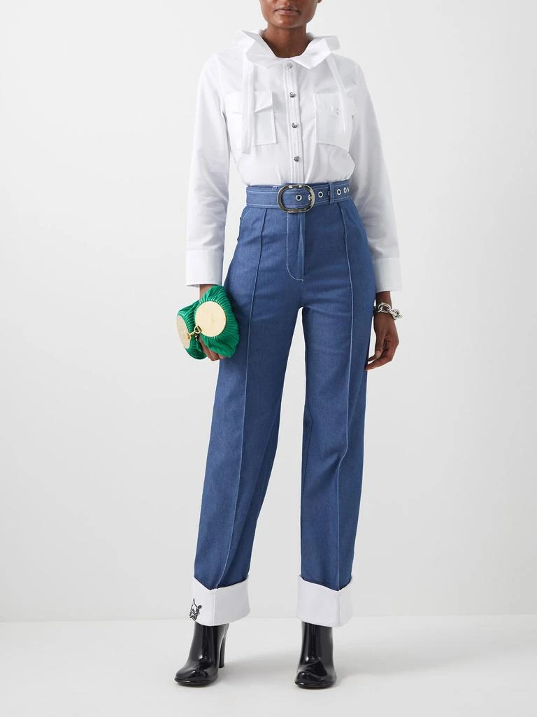 商品Thebe Magugu|Turn-up cuff topstitched denim jeans,价格¥1384,第2张图片详细描述