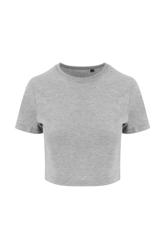 商品Awdis|AWDis Just Ts Womens Girlie Tri-Blend Cropped T-Shirt (Heather Gray),价格¥112,第1张图片