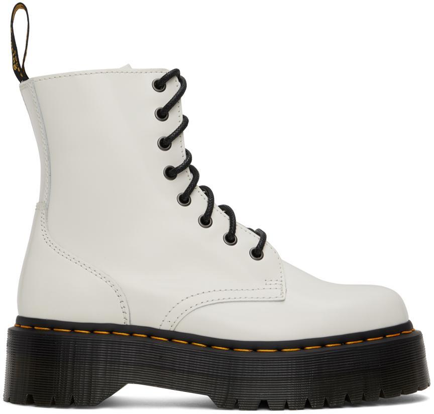 商品Dr. Martens|White Jadon Lace-Up Boots,价格¥1582,第1张图片