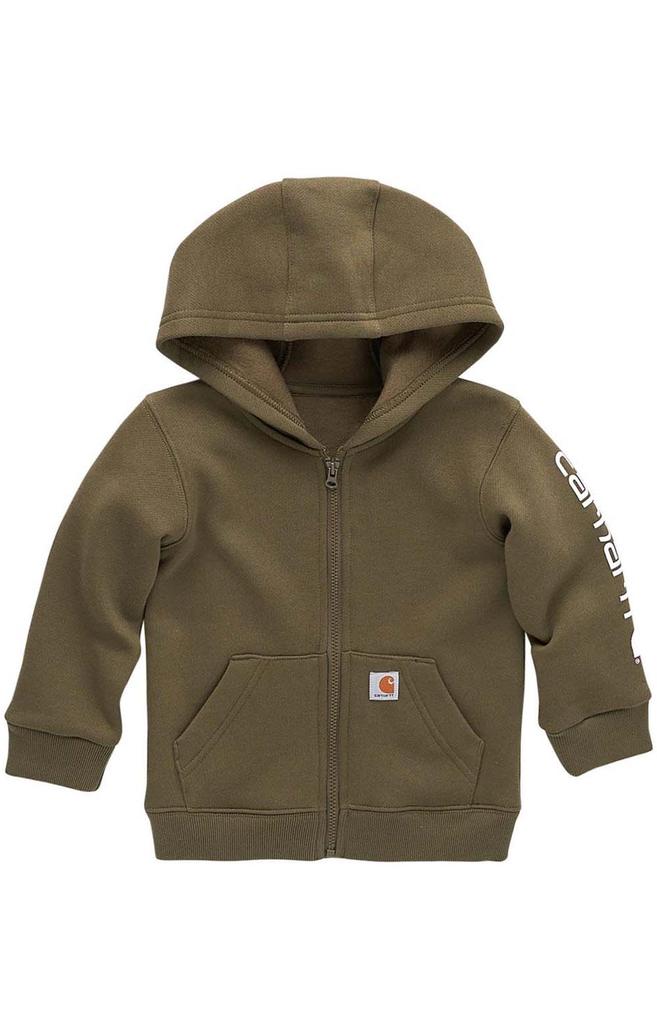 (CA8565) Long-Sleeve Full-Zip Hooded Sweatshirt - Ivy Green商品第1张图片规格展示
