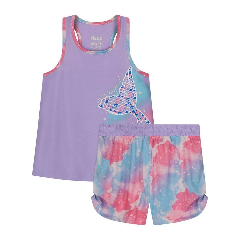 商品Sleep On It|Big Girls Tank Top and Shorts Pajama Set, 2 Piece,价格¥88,第1张图片