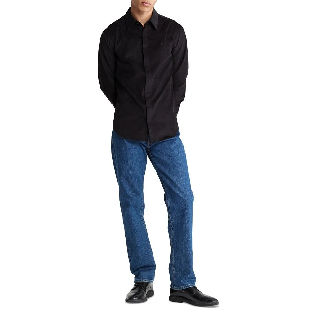 商品Calvin Klein|Men's Regular-Fit Solid Button-Down Corduroy Shirt,价格¥392,第4张图片详细描述