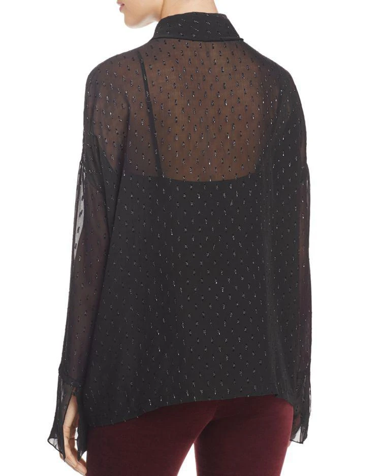 商品Theory|Metallic Silk Tie-Neck Blouse,价格¥630,第2张图片详细描述