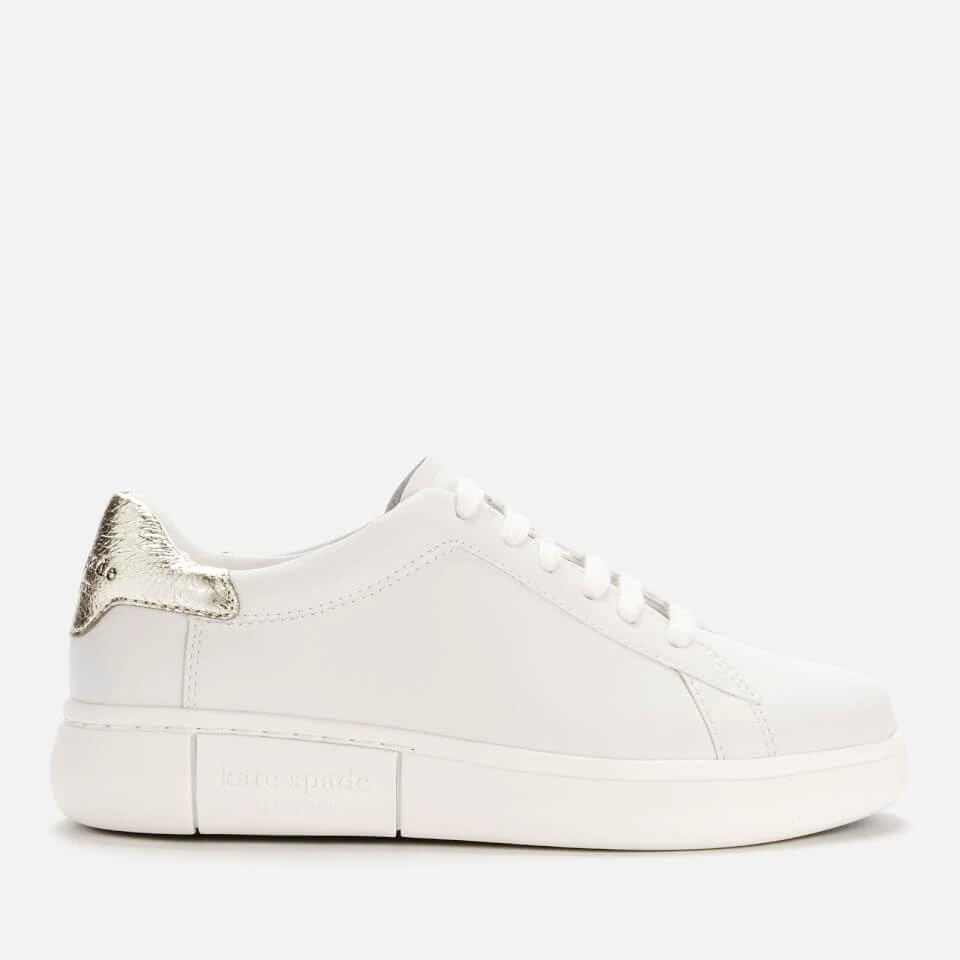 商品Kate Spade|KATE SPADE NEW YORK WOMEN'S LIFT LEATHER CUPSOLE TRAINERS - OPTIC WHITE/PALE GOLD,价格¥816,第1张图片