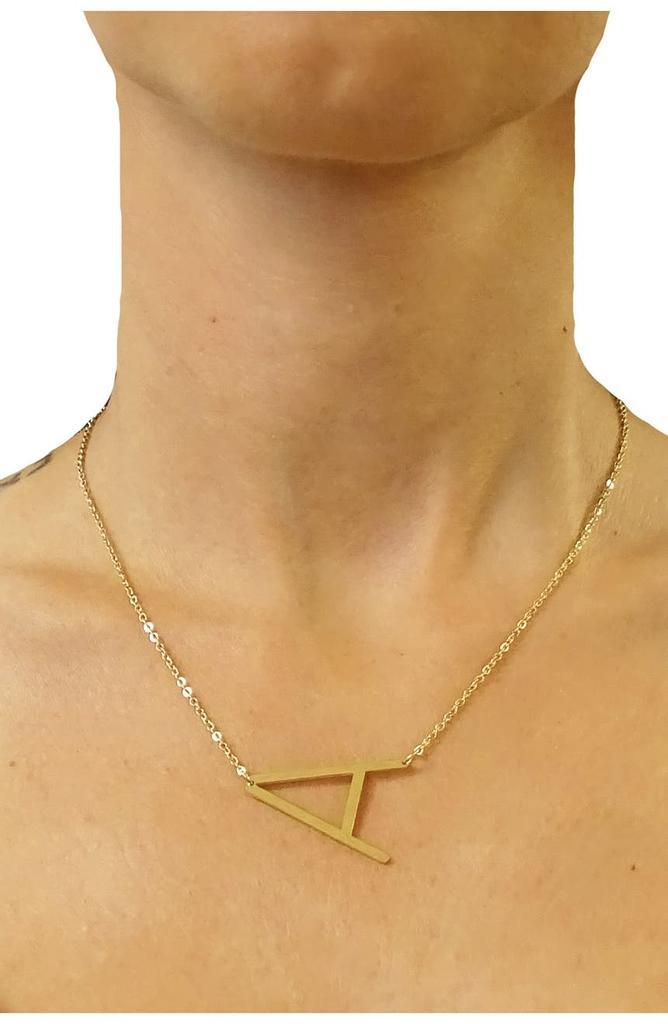 商品Savvy Cie Jewels|14K Gold Plated Initial Necklace (1in) – Multiple Letters Available,价格¥139,第4张图片详细描述