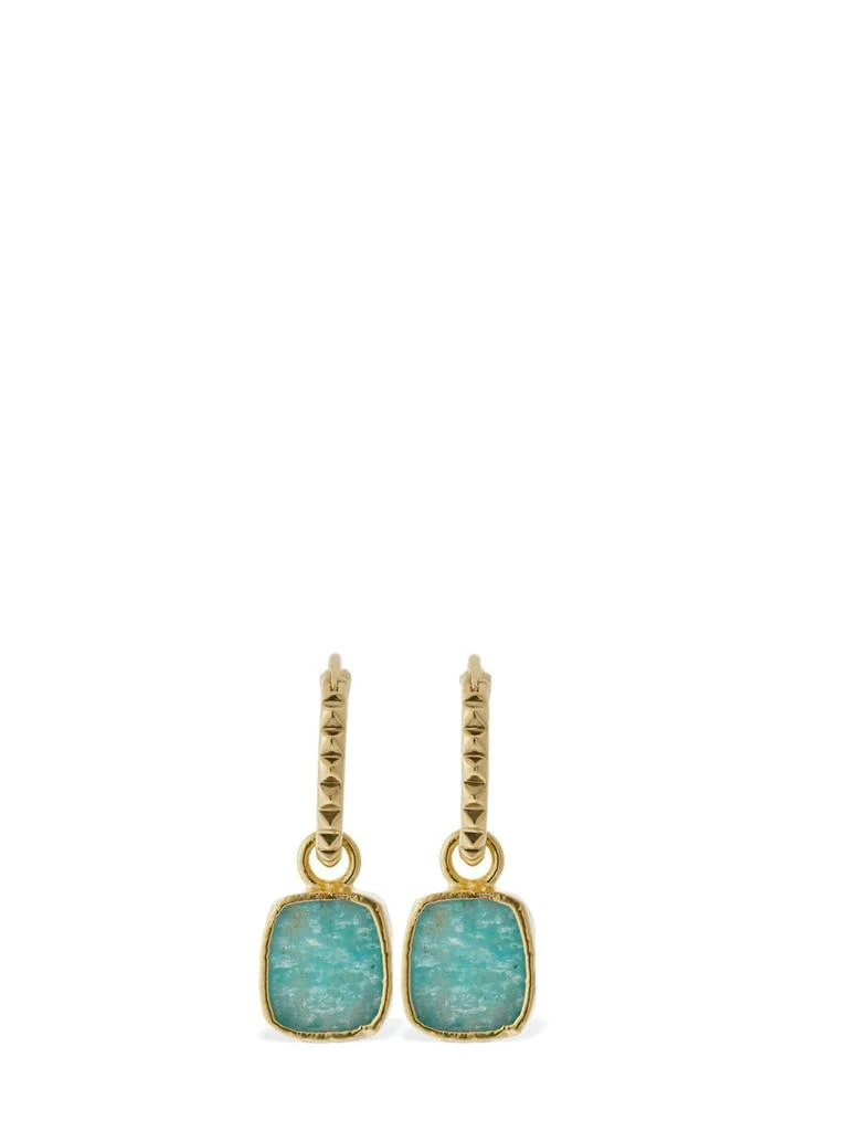 商品Missoma|Amazonite Charm Pyramid Hoop Earrings,价格¥901,第3张图片详细描述