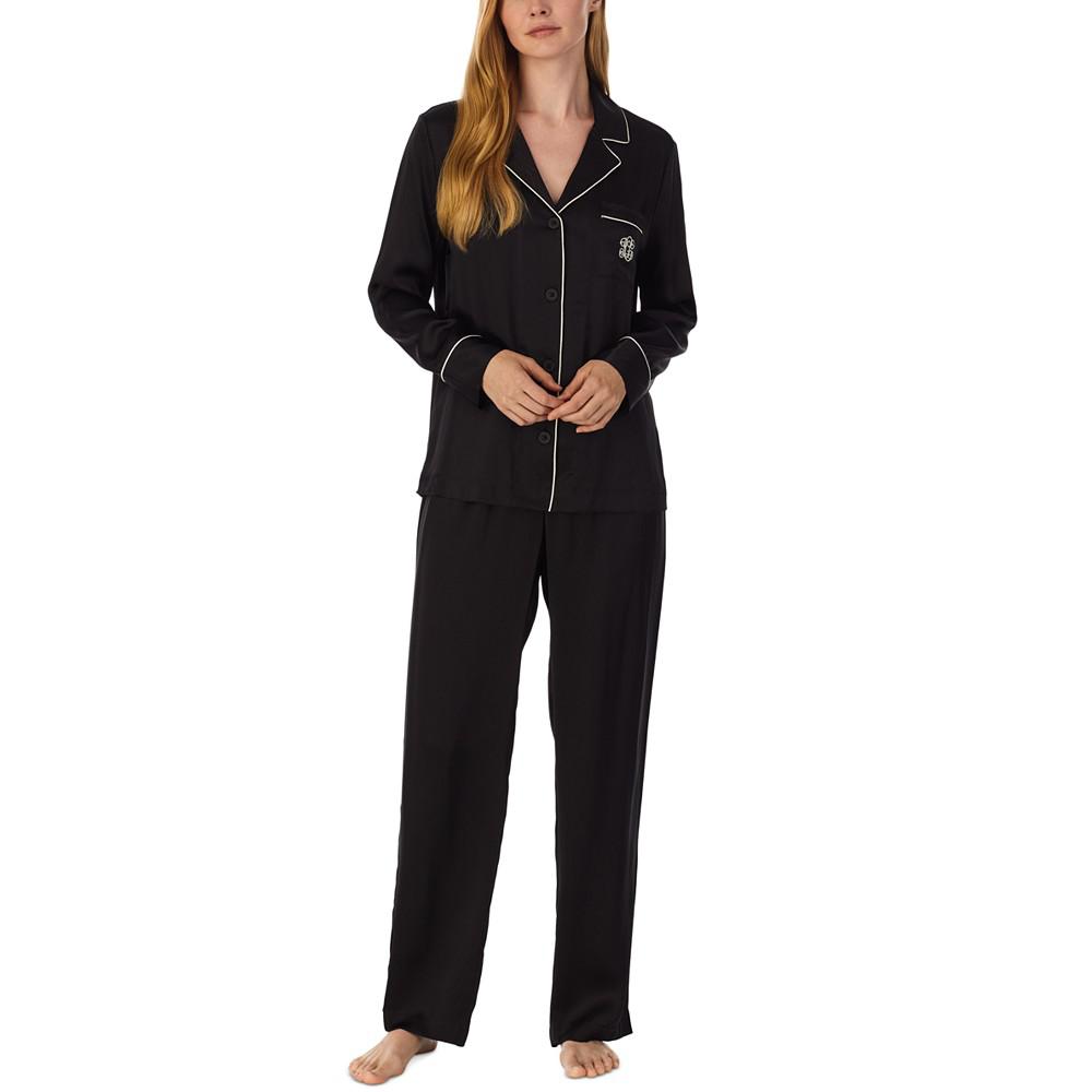 Lauren Ralph Lauren | Women's Silk Notched-Collar Pajamas Set 1579.38元 商品图片