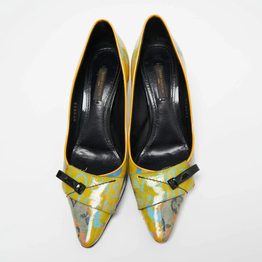 商品[二手商品] Louis Vuitton|Louis Vuitton Multicolor Monogram Coated Denim Richard Prince Flash Pulp Pointed Toe Pumps Size 37.5,价格¥2268,第3张图片详细描述