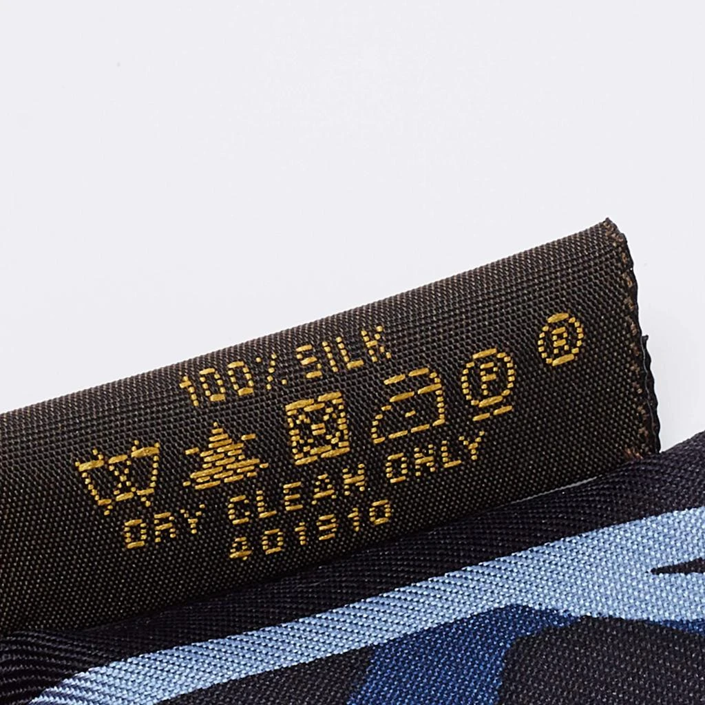 商品[二手商品] Louis Vuitton|Louis Vuitton Blue Leopard Print Silk Bandeau Scarf,价格¥1273,第4张图片详细描述