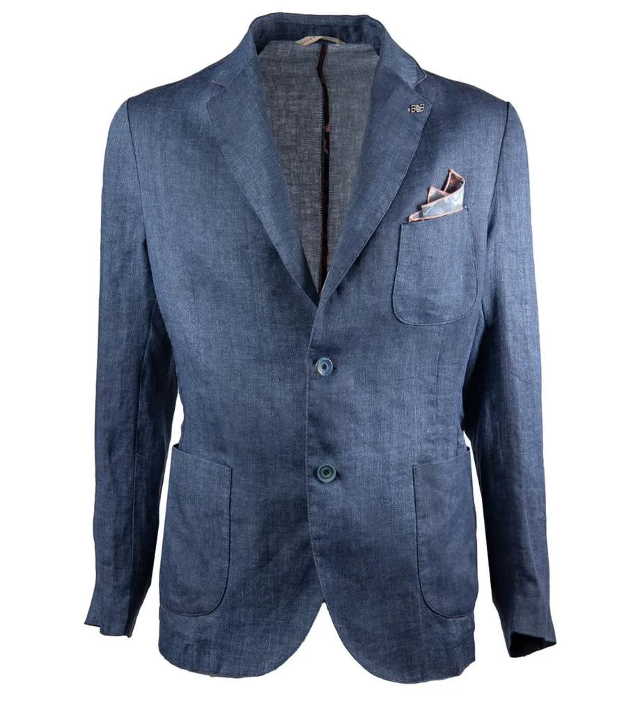 商品Bob|Bob Slight Blue Linen Single-breasted Jacket,价格¥2365,第1张图片