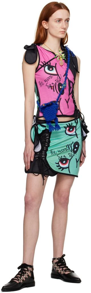 商品CHOPOVA LOWENA|SSENSE Exclusive Blue Neon Smile Miniskirt,价格¥855,第4张图片详细描述