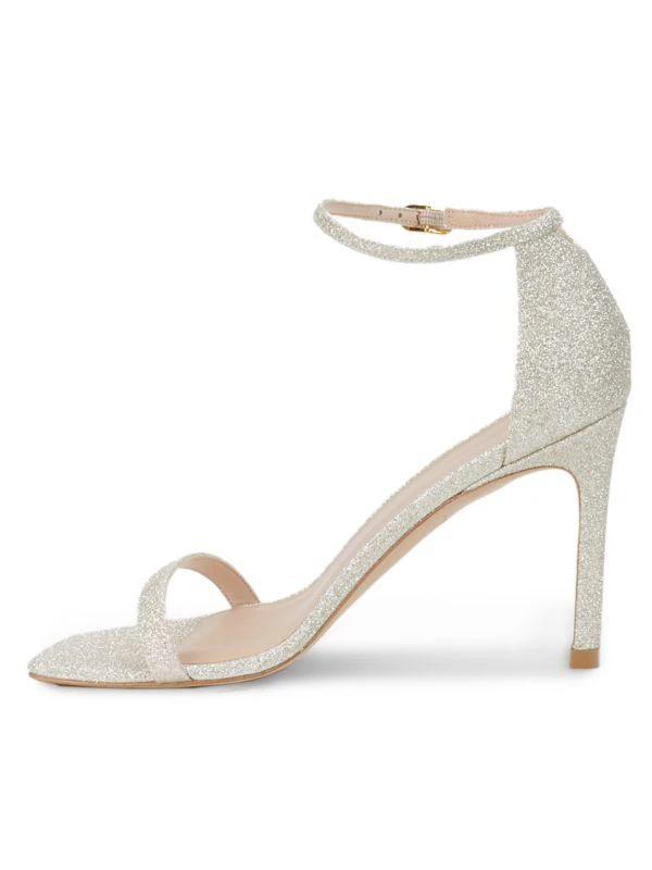 商品Stuart Weitzman|Amelina Metallic Stiletto-Heel Sandals,价格¥949,第4张图片详细描述