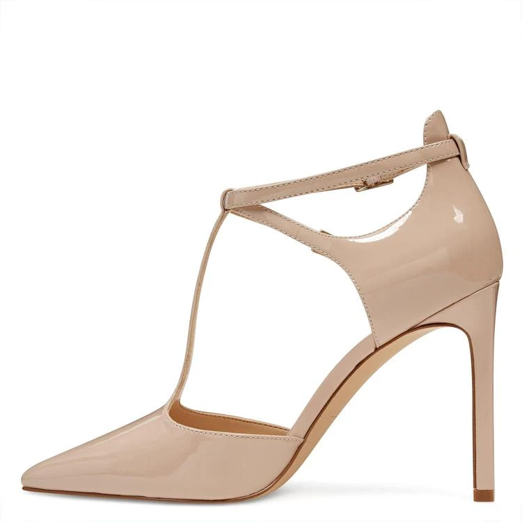商品Nine West|Tayley Pointy Toe T-Strap Pumps,价格¥297,第4张图片详细描述