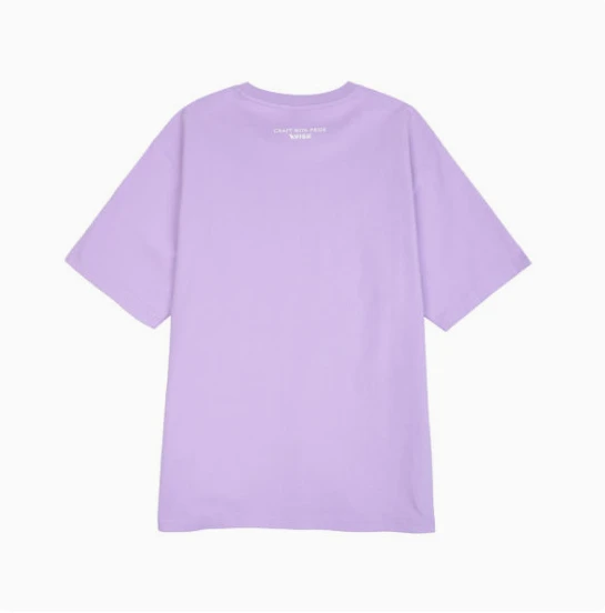 【享贝家】（国内现货-QD）Evisu 福神 纯色小标圆领休闲宽松短袖T恤 男女同款 粉紫 EU5UTS925LV 商品