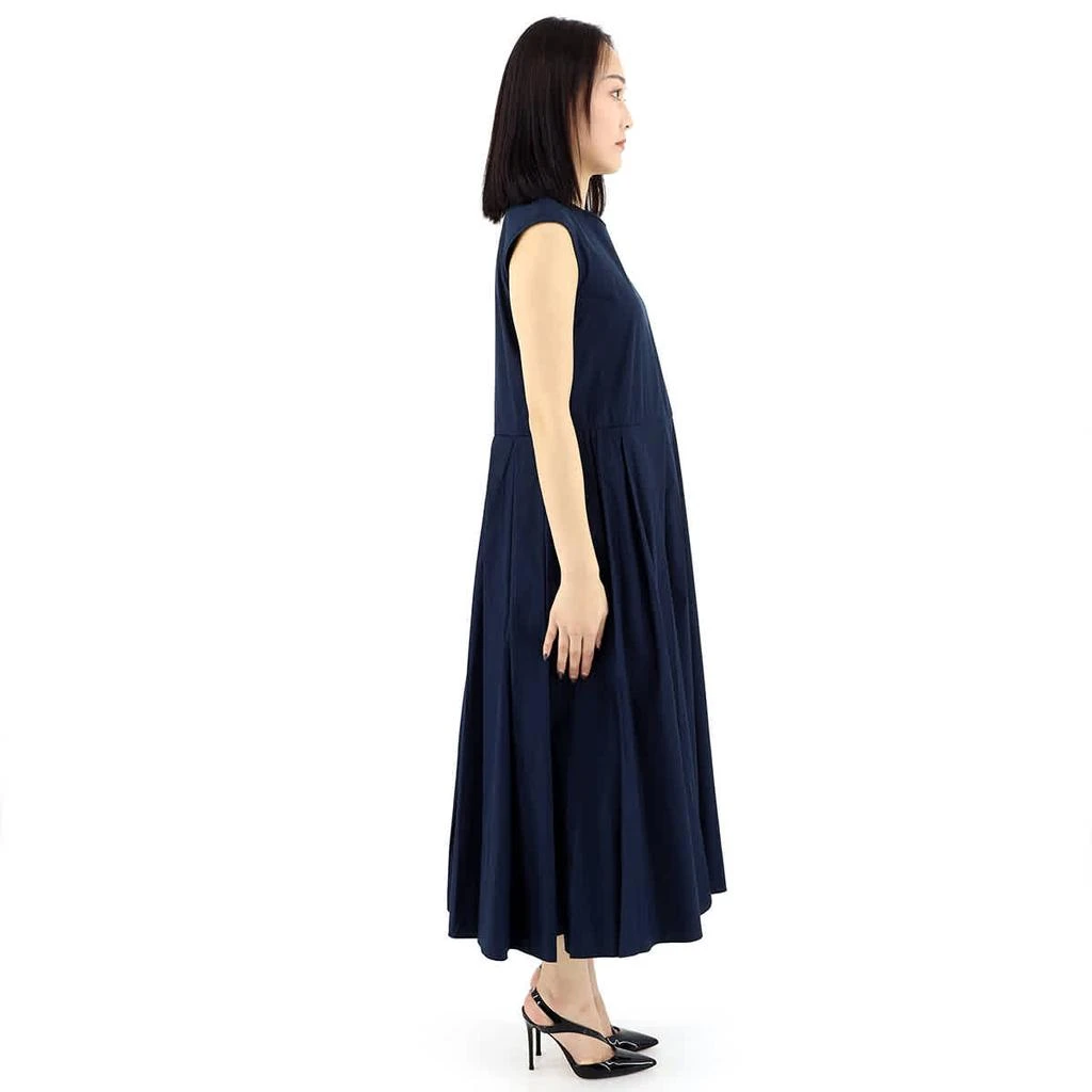 商品Max Mara|Midnight Blue Filly Poplin Pleated Midi Dress,价格¥2248,第2张图片详细描述