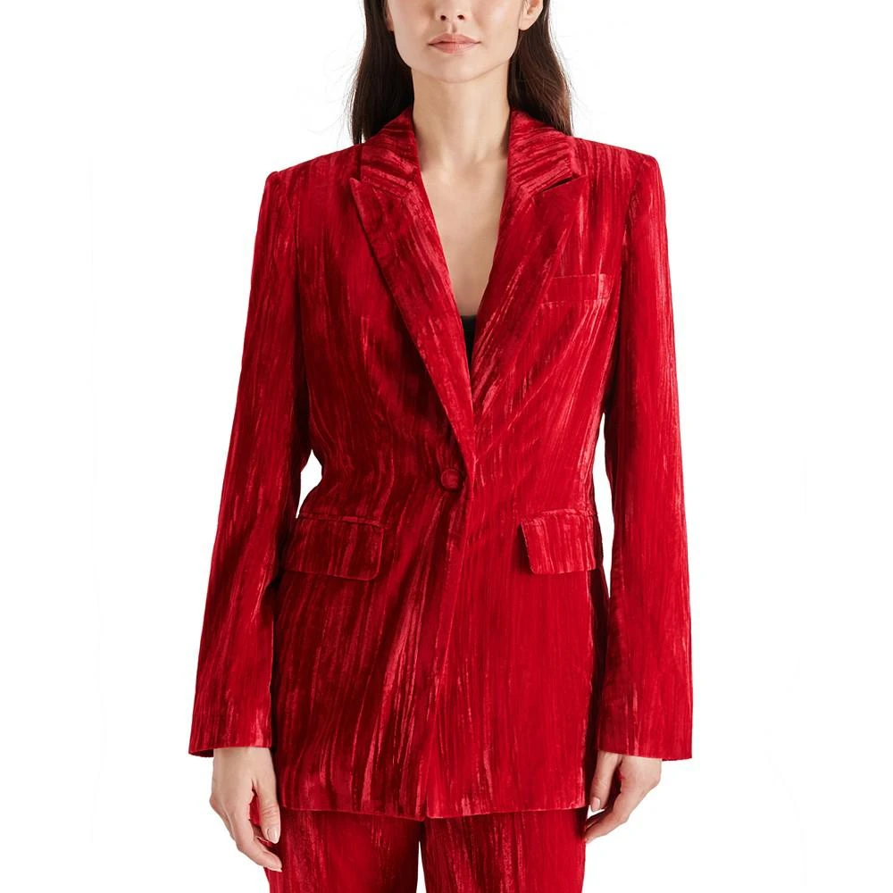 商品Steve Madden|Women's Crushed Velvet Boyfriend Blazer,价格¥296,第4张图片详细描述