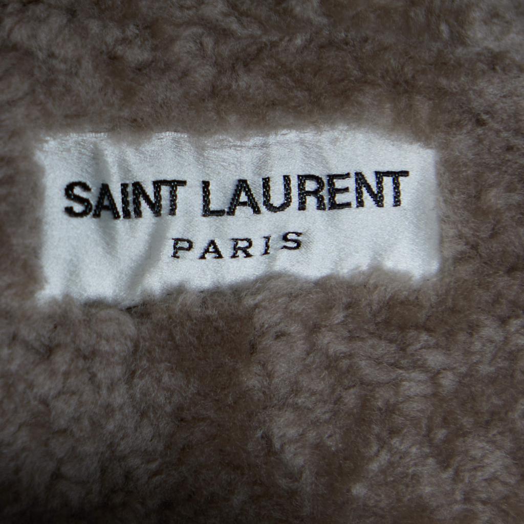 商品[二手商品] Yves Saint Laurent|Saint Laurent Black Leather & Shearling Lined Cropped Jacket M,价格¥5670,第6张图片详细描述