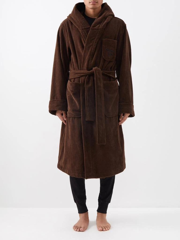 商品Tom Ford|Hooded cotton-terry bathrobe,价格¥4106,第1张图片