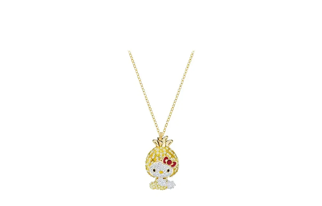 商品[国内直发] Swarovski|施华洛世奇 HELLO KITTY PINEAPPLE 趣致凤梨 黄铜 项链 女款 镀金色,价格¥1802,第1张图片