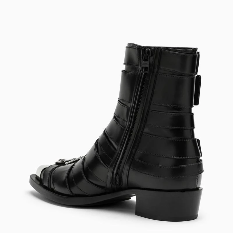 商品Alexander McQueen|Black Punk buckle boots,价格¥4677,第4张图片详细描述