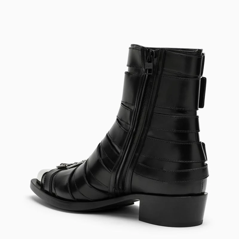 商品Alexander McQueen|Black Punk buckle boots,价格¥4733,第4张图片详细描述