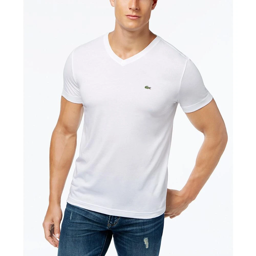 商品Lacoste|Men’s Classic V-Neck Soft Pima Cotton Tee Shirt,价格¥375,第1张图片