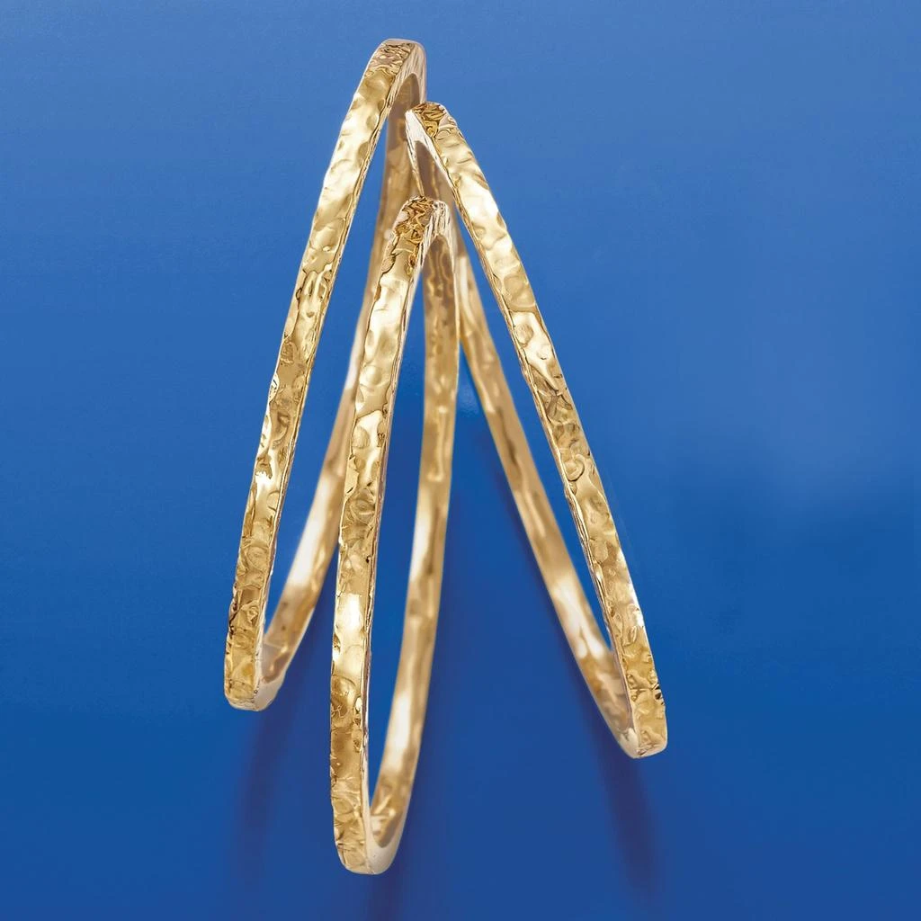 商品Ross-Simons|Ross-Simons Italian 24kt Gold Over Sterling Silver Jewelry Set: 3 Hammered Bangle Bracelets,价格¥1336,第4张图片详细描述