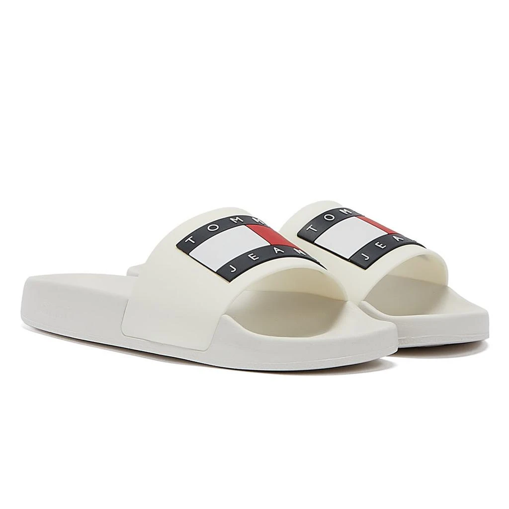 商品Tommy Hilfiger|Tommy Jeans Flag Pool Womens Ecru Slides,价格¥251,第1张图片