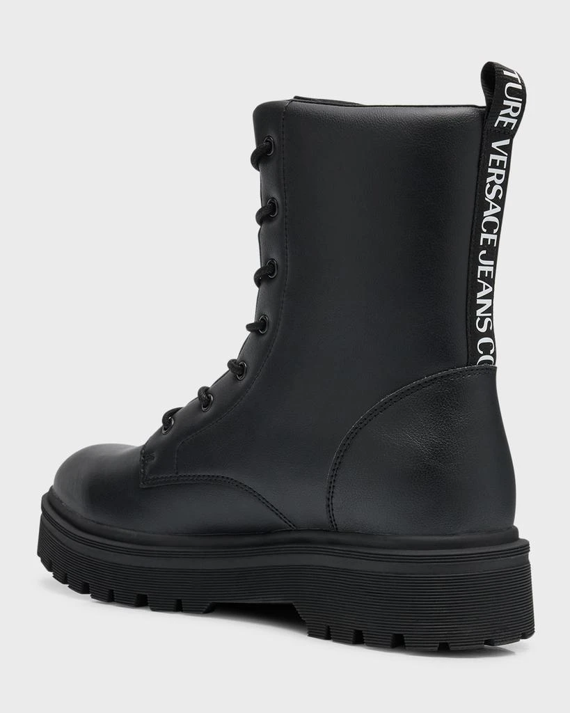 商品Versace|Men's Syrius Graffiti Logo Leather Combat Boots,价格¥3053,第4张图片详细描述