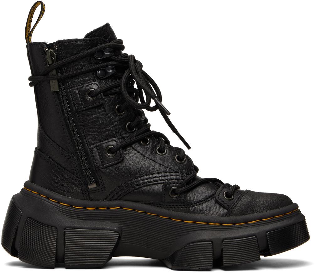 Schwarze DMXL 8-Loch-Lederstiefel image 2